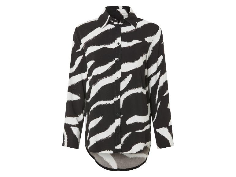 Lang zwart-wit zebraprint overhemd.