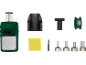 Soldeerboutset met diverse tips, soldeerdraad en reinigingsspons.