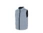 Lichtblauwe gewatteerde bodywarmer met zwarte rits