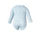 Lichtblauwe babybody met lange mouwen en berenprint, achteraanzicht