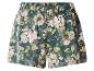 Dames shorts met groen en roze bloemenprint, elastische tailleband.