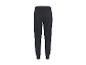 Donkerblauwe herenjoggingbroek met elastische tailleband en boorden, van achteren gezien.