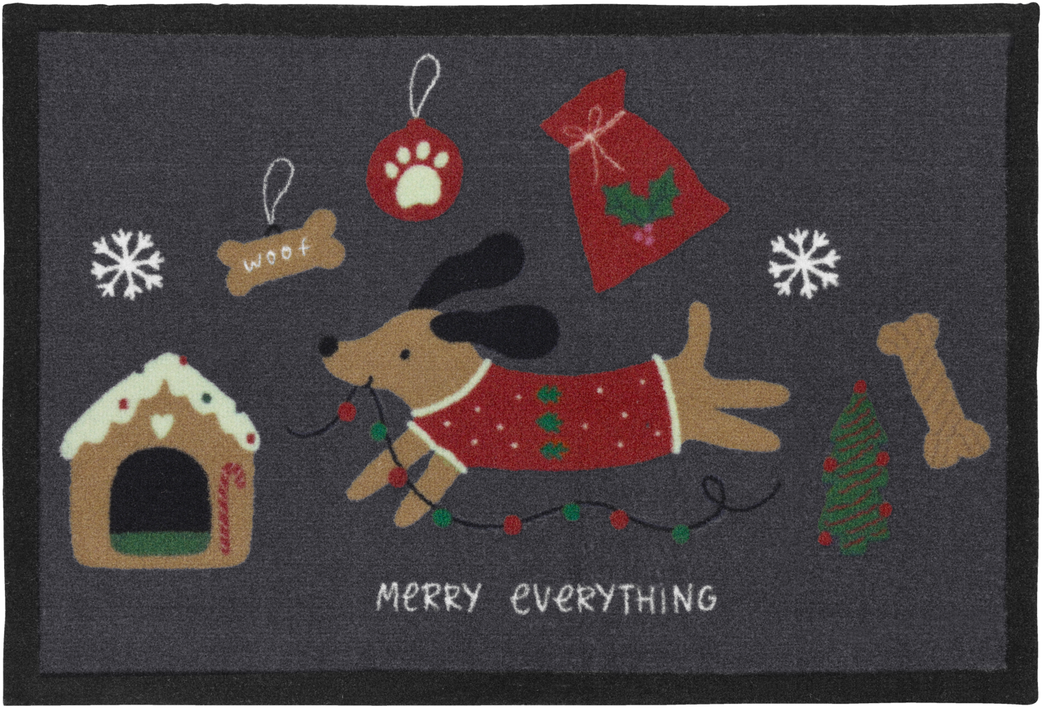 LIVARNO Deurmat met kerstprint, 60 x 40 cm (Hond)