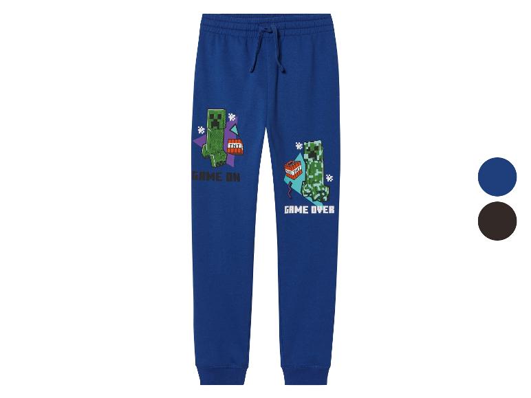 Minecraft joggingbroek voor kinderen, blauw, met Creeper print.