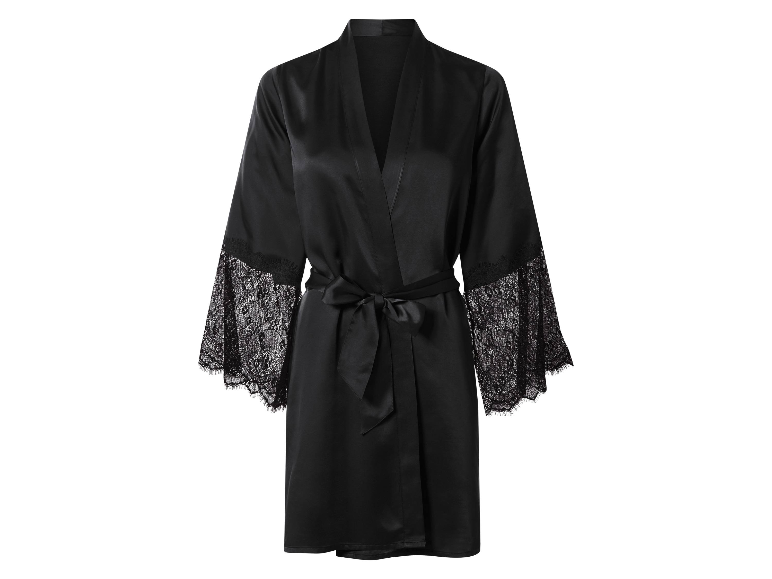 ESMARA Dames Satijnen Kimono (Zwart, M (40/42))