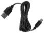 Zwarte USB-A naar USB-C kabel, opgerold