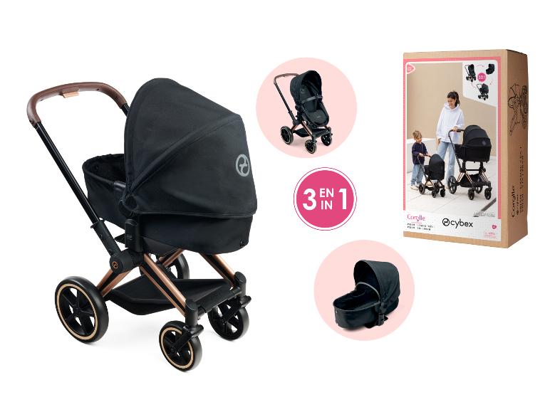 Cybex Corolle kinderwagen 3 in 1: wieg, zitje en autostoel.
