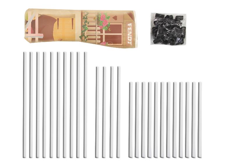 Speelhuis stoffen hoes met stokken en connectoren voor montage.