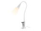 Witte bureaulamp met flexibele arm en klem