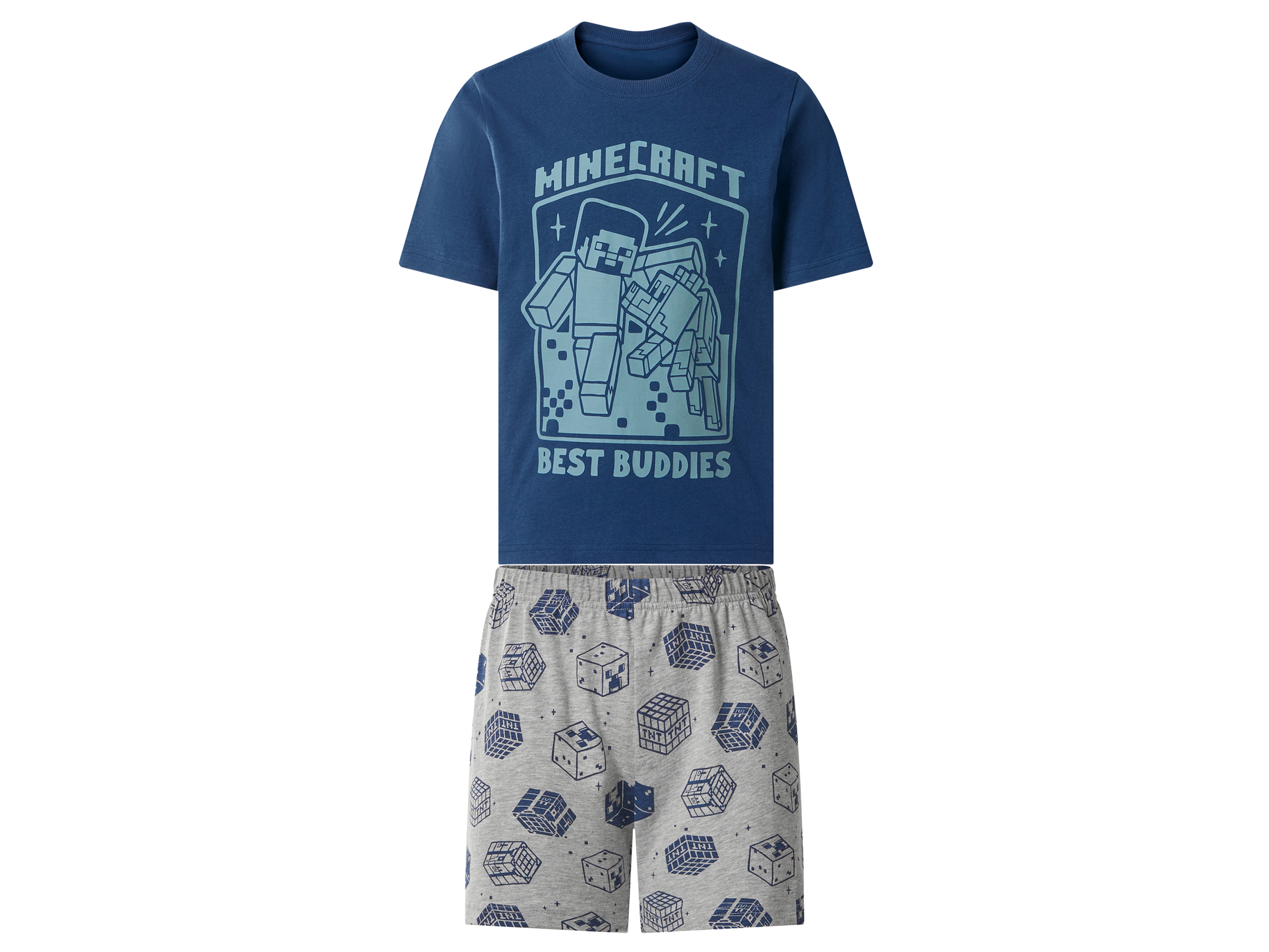 Kinder pyjama (Donkerblauw/grijs, 146/152)