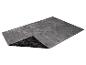 Grijze badmat met geometrisch patroon en antislip achterkant met bloemmotief