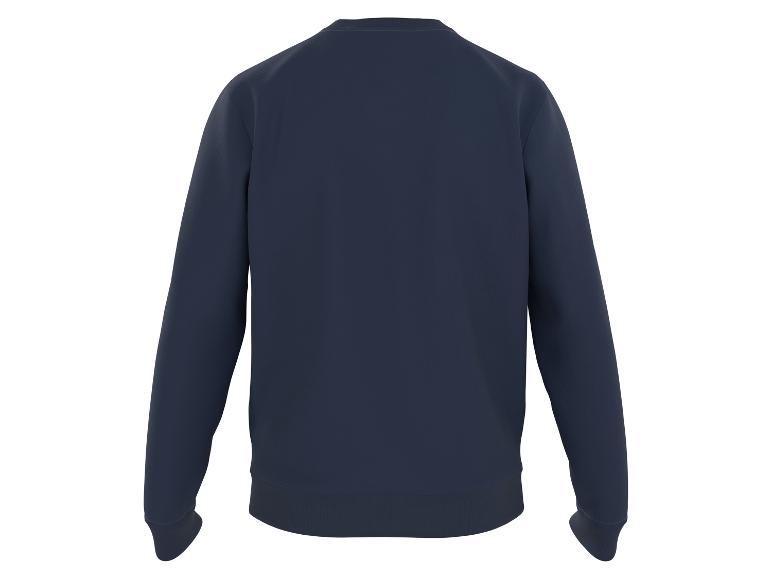 Een donkerblauwe trui met lange mouwen.