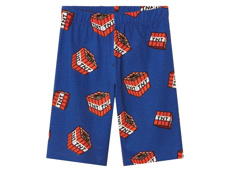 Kinder pyjamabroek, blauw met Minecraft TNT print.
