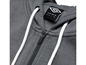 Close-up van een grijze Umbro hoodie met een rits.