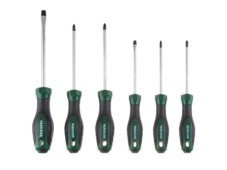 PARKSIDE schroevendraaierset met diverse platte en kruiskopschroevendraaiers