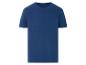 Donkerblauw t-shirt met korte mouwen.