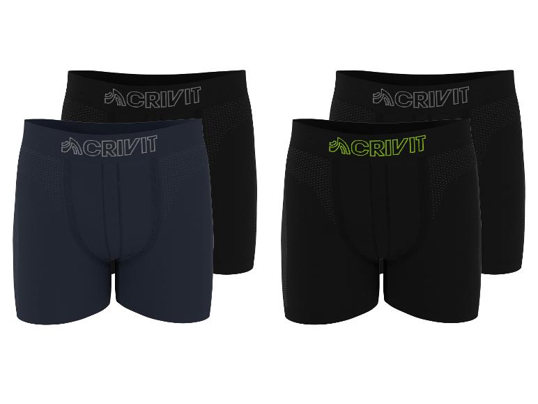 Crivit naadloze boxershorts voor heren in zwart en marineblauw