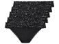 Een set van vier zwarte slipjes met kant.