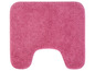 Een roze badmat met een U-vormige uitsparing.