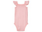 Een roze baby romper met korte mouwen