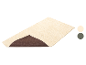 Beige badmat met golvend patroon en antislip onderkant.