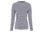 Een gestreept longsleeve shirt met blauwe en witte strepen.