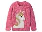 Roze kinderpullover met geborduurd eenhoorn en glitter