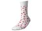 Witte sok met rode en roze lippenprints