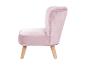 Roze fluwelen fauteuil met houten poten