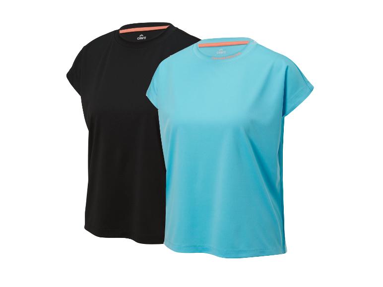 Twee Crivit shirts: een zwarte en een lichtblauwe.