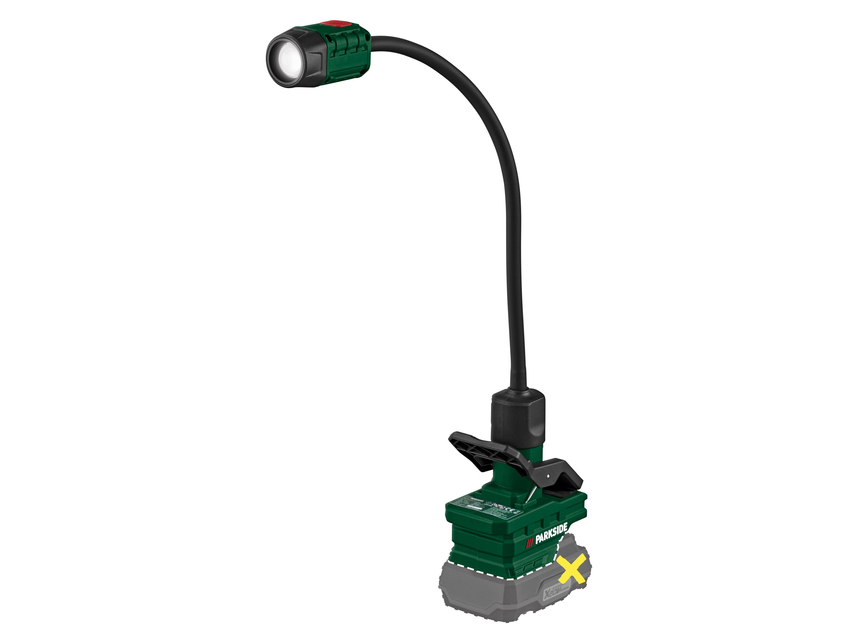PARKSIDE Accu-klemlamp 20 V, zonder accu en lader (Spotlight)