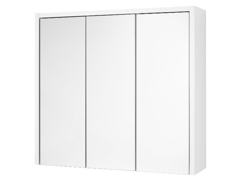 Witte kledingkast met drie deuren.