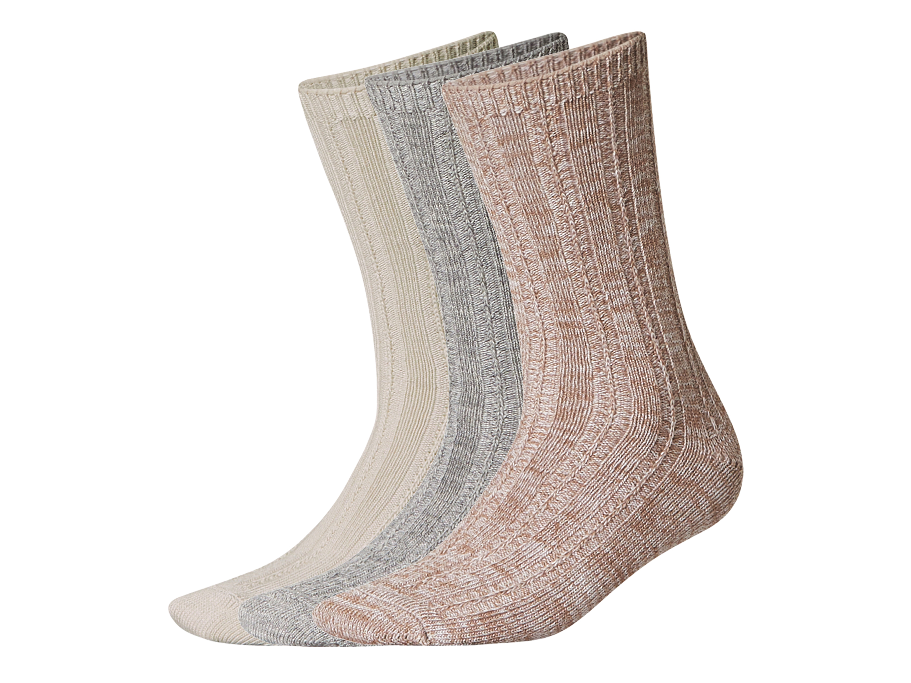 esmara 3 Paar dames thermo sokken (Beige/grijs/bruin, 35/38)