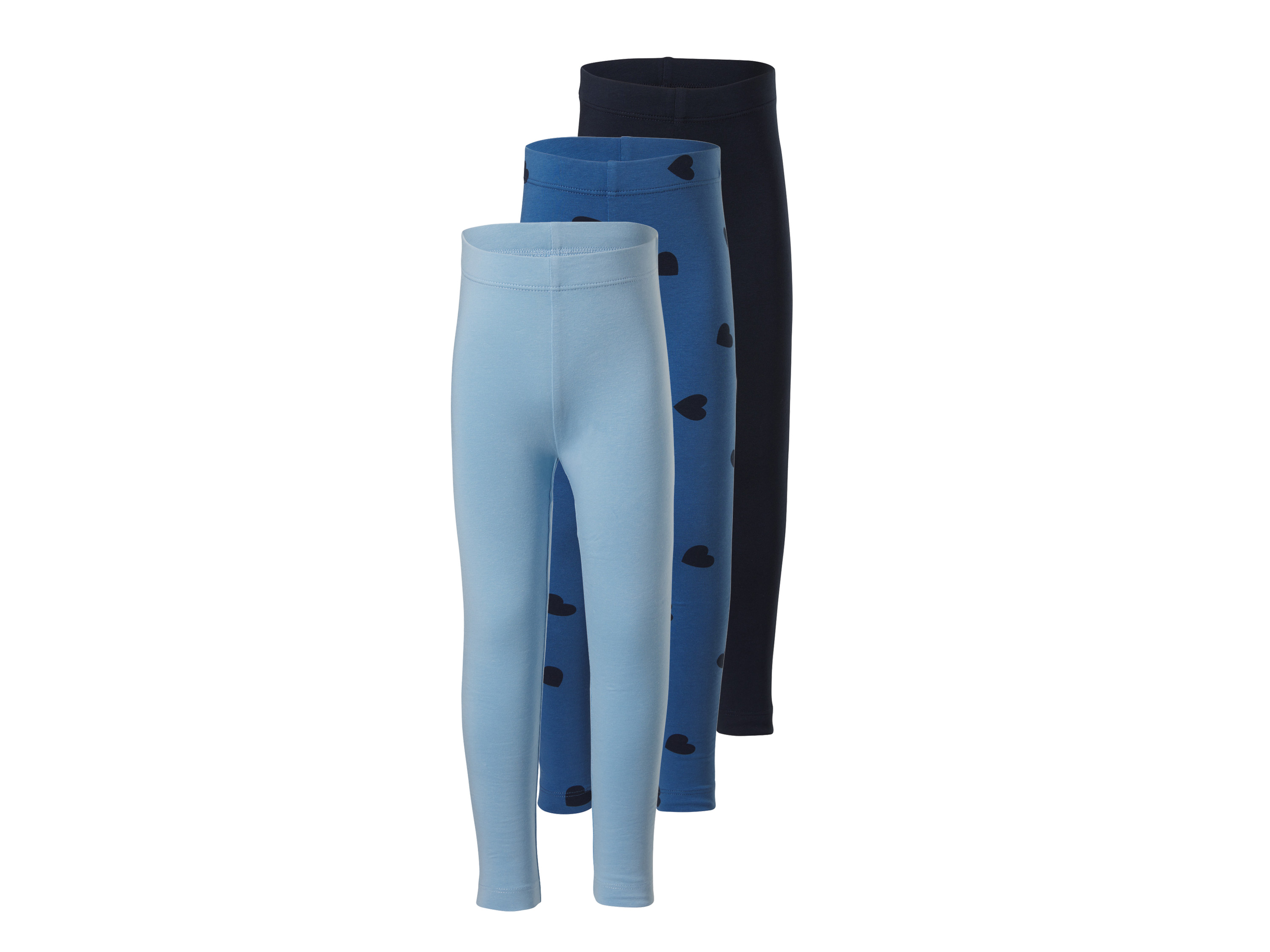 LUPILU Set van 3 kinder leggings (Blauw/donkerblauw, 98/104)