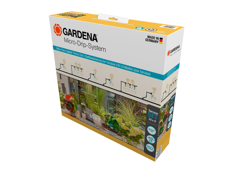 Gardena Micro-Drip irrigatiesysteem voor terras, kant-en-klaar.