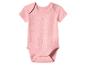 Roze babyromper met korte mouwen en drukknoopsluiting