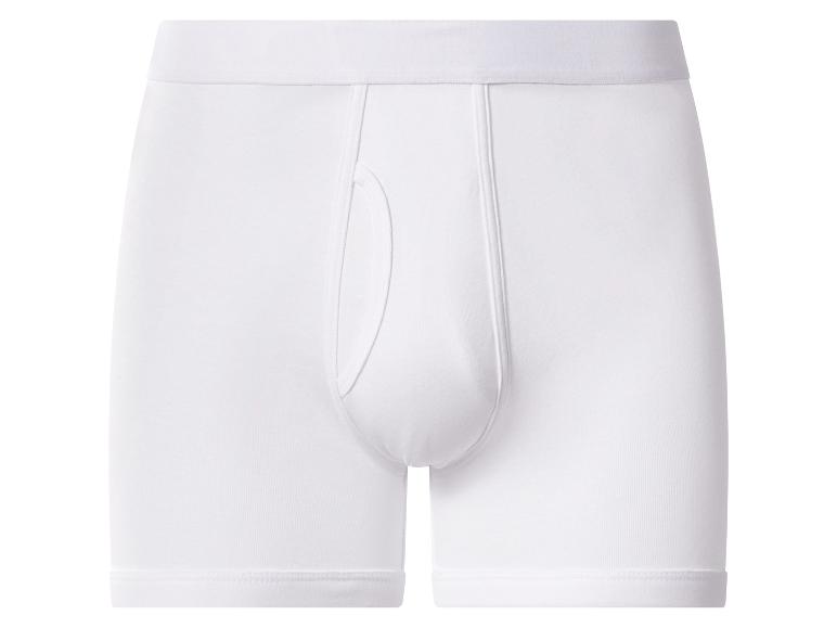 Witte herenboxershort met elastische tailleband en functionele gulp.