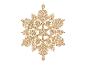 Glinsterende gouden sneeuwvlok geïsoleerd op een witte achtergrond.