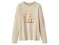 Beige T-shirt met lange mouwen en de tekst 'Love to Sleep'