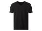 Een zwart T-shirt met V-hals.
