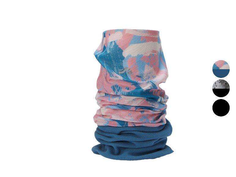 CRIVIT multifunctionele sjaal met roze-blauw patroon en blauwe fleece