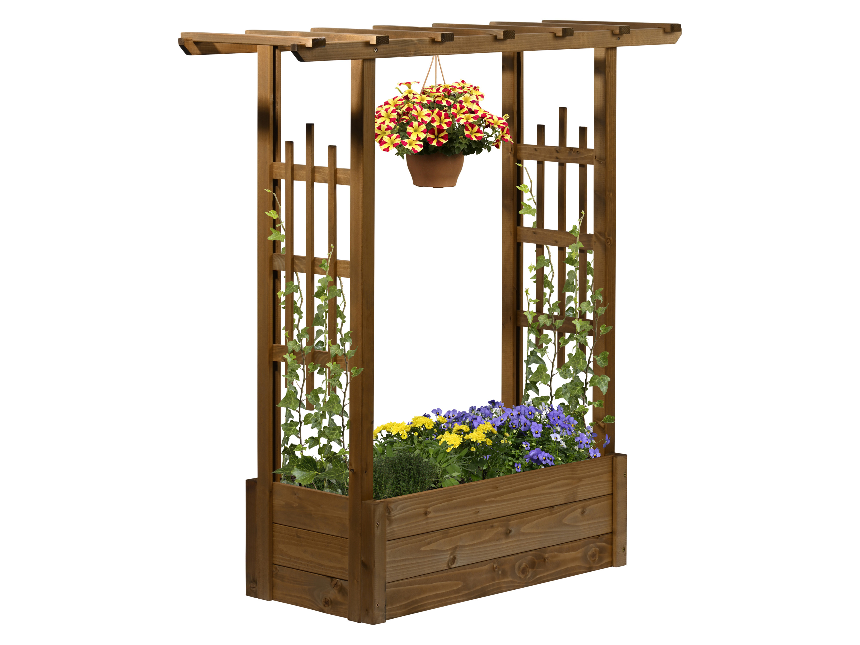 DOBAR Plantenbak Pergola, van hout (Bruin)