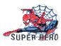 Spiderman-vormig kussen met 'SUPER HERO' tekst