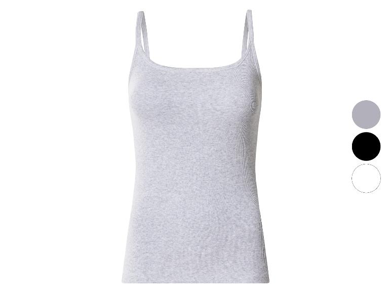 Grijze geribbelde camisole met dunne bandjes, met zwarte en witte kleuropties.