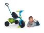 Smoby driewieler, blauw en groen, met baby