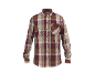 Geruit herenoverhemd met lange mouwen in bruin, beige en wit.