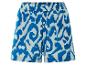 Blauwe shorts met luipaardprint, zomerse stijl.