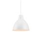 Witte hanglamp met metalen kap en warm licht