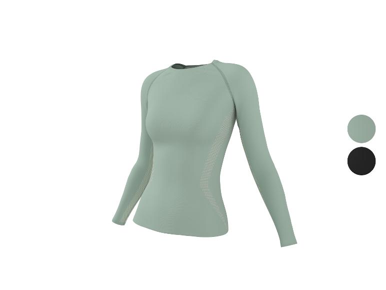 Lichtgroen sportief shirt met lange mouwen, geperforeerde details en kleuropties.