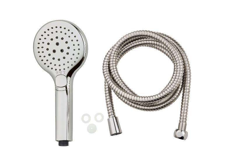 Chromen doucheset met handdouche en spiraalslang